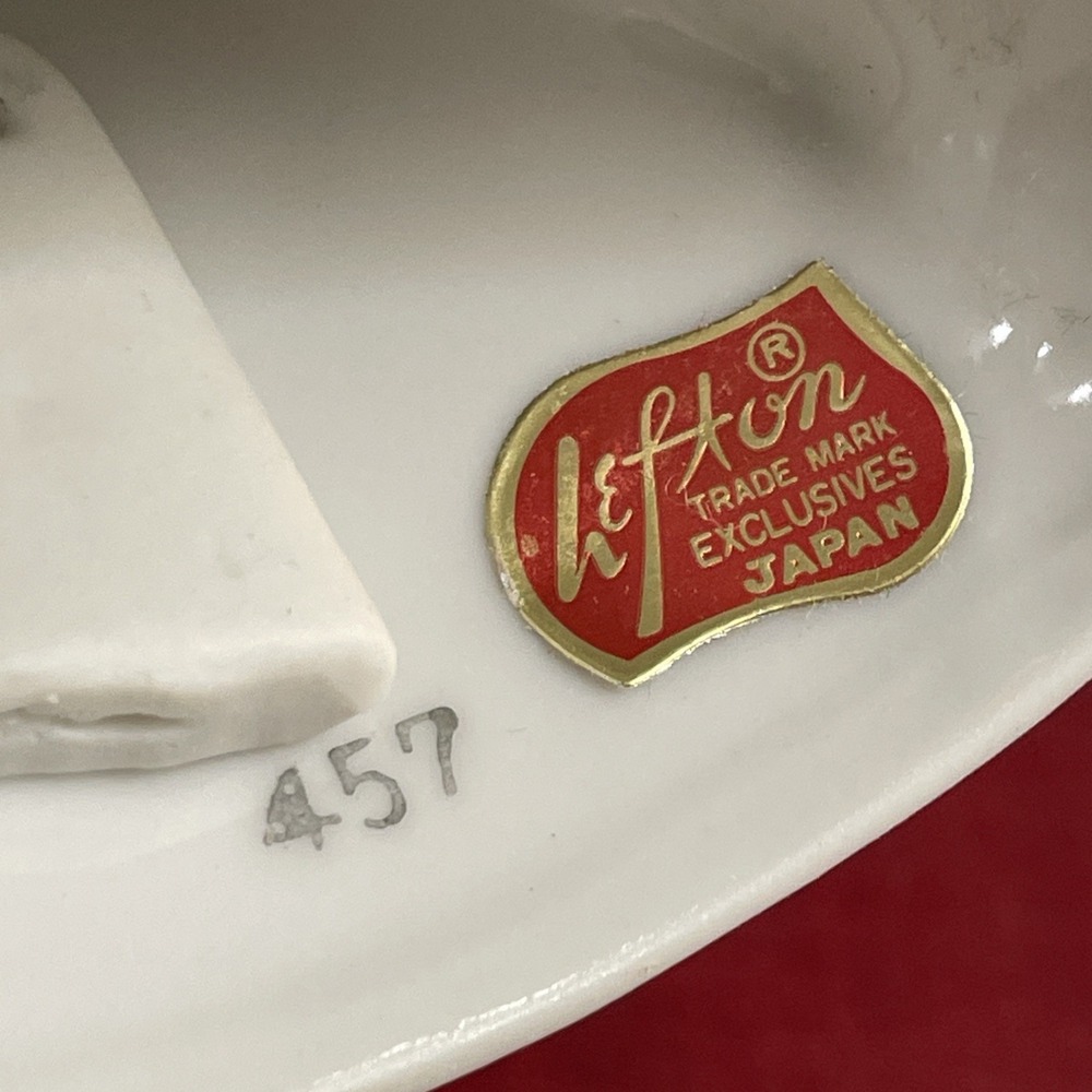 Lefton Christmas Ornament Set Of 3 Bell Holly #457 Vintage 3.5" Porcelain Japan - Picture 2 of 11